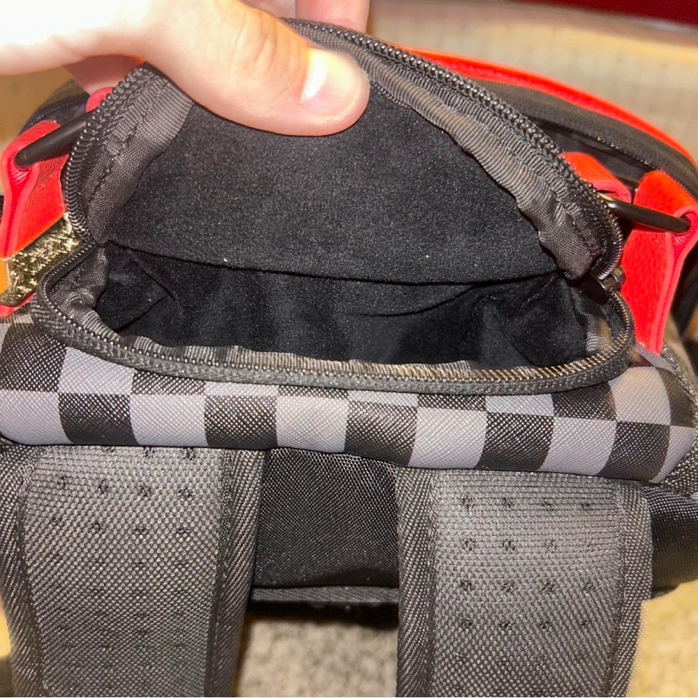 Sprayground Checkered Backpack With Red Accents - image 4